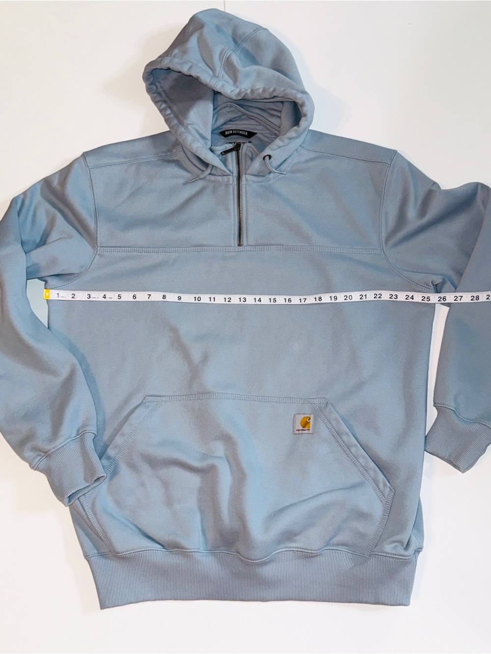 Carhartt Rain Defender Quarter Zip Hoodie Light Blue Large Tall - Picture 8 of 12